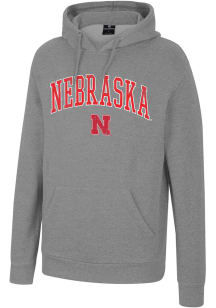 Colosseum Nebraska Cornhuskers Mens Grey Allen Long Sleeve Hoodie