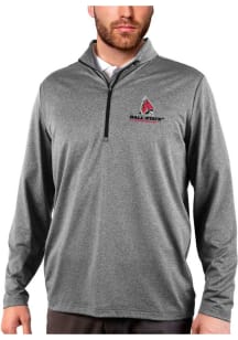 Antigua Ball State Cardinals Mens Black Rally Long Sleeve Qtr Zip Pullover