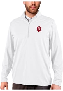 Antigua Indiana Hoosiers Mens White Rally Long Sleeve Qtr Zip Pullover
