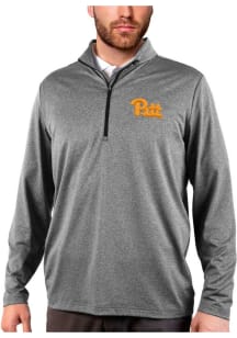 Antigua Pitt Panthers Mens Black Rally Long Sleeve Qtr Zip Pullover