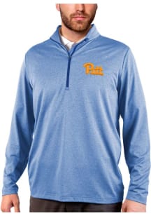 Antigua Pitt Panthers Mens Blue Rally Wordmark Long Sleeve Qtr Zip Pullover
