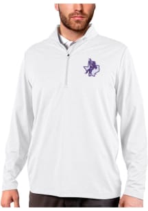 Antigua Tarleton State Texans Mens White Rally Long Sleeve Qtr Zip Pullover