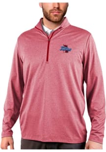Antigua Tulsa Golden Hurricane Mens Red Rally Long Sleeve Qtr Zip Pullover