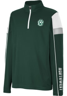 Colosseum Northwest Missouri State Bearcats Youth Green Screever Long Sleeve Quarter Zip Shirt