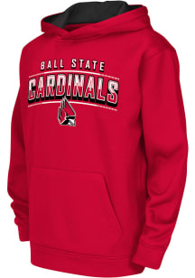 Colosseum Ball State Cardinals Youth Cardinal Block Name Drop Long Sleeve Hoodie