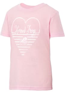 Colosseum TCU Horned Frogs Girls Pink Knobby Heart Short Sleeve Tee