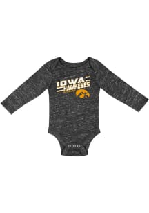 Colosseum Iowa Hawkeyes Baby Black Knobby Fun Long Sleeve One Piece