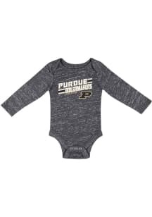 Colosseum Purdue Boilermakers Baby Black Knobby Fun Long Sleeve One Piece