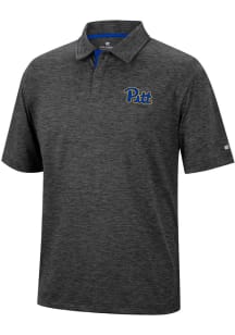 Colosseum Pitt Panthers Mens Black Tournament Short Sleeve Polo