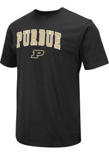 Colosseum Purdue Boilermakers Black Arch Mascot Short Sleeve T Shirt