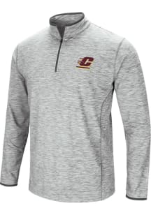 Colosseum Central Michigan Chippewas Mens Grey Sprint Long Sleeve Qtr Zip Pullover