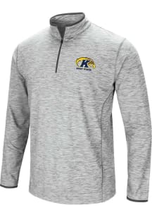 Colosseum Kent State Golden Flashes Mens Grey Sprint Long Sleeve Qtr Zip Pullover