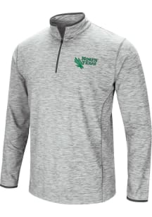 Colosseum North Texas Mean Green Mens Grey Sprint Long Sleeve Qtr Zip Pullover