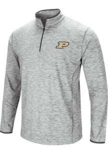 Colosseum Purdue Boilermakers Mens Grey Sprint Long Sleeve Qtr Zip Pullover