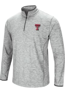 Colosseum Texas Tech Red Raiders Mens Grey Sprint Long Sleeve Qtr Zip Pullover