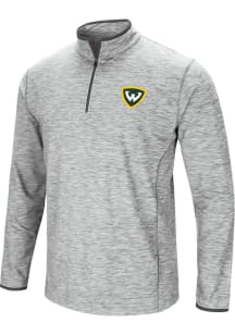 Colosseum Wayne State Warriors Mens Grey Sprint Long Sleeve Qtr Zip Pullover