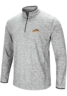 Colosseum Western Michigan Broncos Mens Grey Sprint Long Sleeve Qtr Zip Pullover