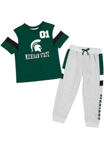 Colosseum Michigan State Spartans Toddler Green Horse Race Set Top and Bottom