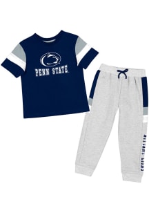 Colosseum Penn State Nittany Lions Toddler Navy Blue Horse Race Set Top and Bottom
