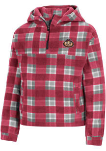 Brutus Buckeye  Colosseum Ohio State Buckeyes Girls Red Floofloovers LS Tops Qtr Zip