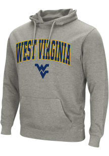 Colosseum West Virginia Mountaineers Mens Grey ARCH LOGO Long Sleeve Hoodie