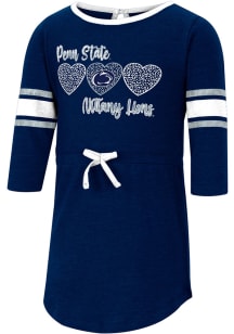 Colosseum Penn State Nittany Lions Toddler Girls Navy Blue Poppins Short Sleeve Dress