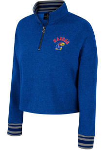 Colosseum Kansas Jayhawks Womens Blue Lovely Qtr Zip