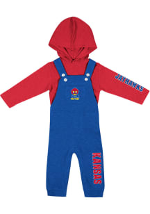 Colosseum Kansas Jayhawks Infant Blue Chim Chim Set Top and Bottom