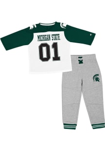 Colosseum Michigan State Spartans Toddler Green Jingtinglers Set Top and Bottom