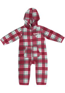Colosseum SMU Mustangs Baby Red Farays Loungewear One Piece Pajamas