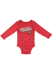 Brutus Buckeye  Colosseum Ohio State Buckeyes Baby Red Knobby Fun Long Sleeve One Piece