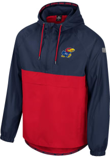 Colosseum Kansas Jayhawks Mens Navy Blue Anorak Light Weight Jacket