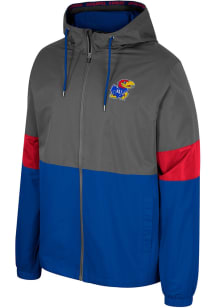 Colosseum Kansas Jayhawks Mens Charcoal Miles Light Weight Jacket