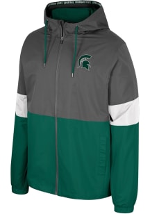 Colosseum Michigan State Spartans Mens Charcoal Miles Light Weight Jacket
