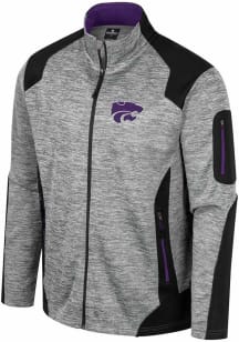 Colosseum K-State Wildcats Mens Grey Silberman Colorblock Medium Weight Jacket
