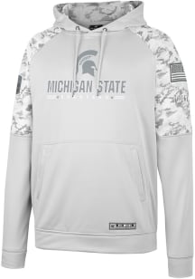 Colosseum Michigan State Spartans Mens Grey OHT Clutch Camo Pullover Hood