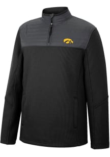 Colosseum Iowa Hawkeyes Mens Black Good On You Long Sleeve Qtr Zip Pullover