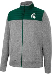 Colosseum Michigan State Spartans Mens Charcoal Putter Herringbone Medium Weight Jacket