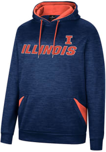 Colosseum Illinois Fighting Illini Mens Navy Blue Bushwood Pullover Hood