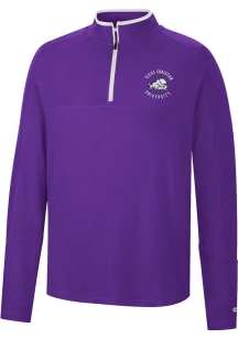 Colosseum TCU Horned Frogs Mens Purple Spaulding Long Sleeve Qtr Zip Pullover