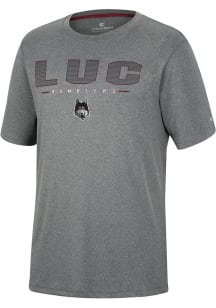 Colosseum Loyola Ramblers Charcoal High Pressure Short Sleeve T Shirt
