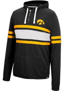 Colosseum Iowa Hawkeyes Mens Black Well Were Waiting Henley Fashion Hood