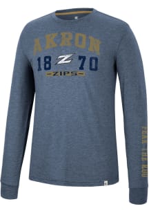 Colosseum Akron Zips Navy Blue Zen Philosopher Long Sleeve Fashion T Shirt