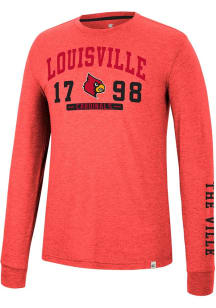 Colosseum Louisville Cardinals Red Zen Philosopher Long Sleeve Fashion T Shirt