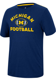 Colosseum Michigan Wolverines Blue Motormouth Football Short Sleeve T Shirt