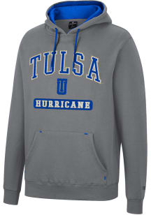 Colosseum Tulsa Golden Hurricane Mens Charcoal Scholarship Fleece Long Sleeve Hoodie