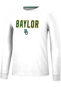 Colosseum Baylor Bears White Spackler Long Sleeve T Shirt