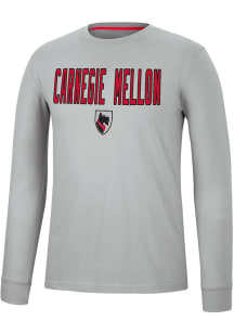 Colosseum Carnegie Mellon Tartans Grey Spackler Long Sleeve T Shirt