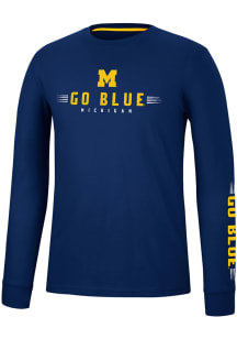 Colosseum Michigan Wolverines Blue Spackler Long Sleeve T Shirt