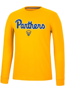 Colosseum Pitt Panthers Gold Spackler Long Sleeve T Shirt